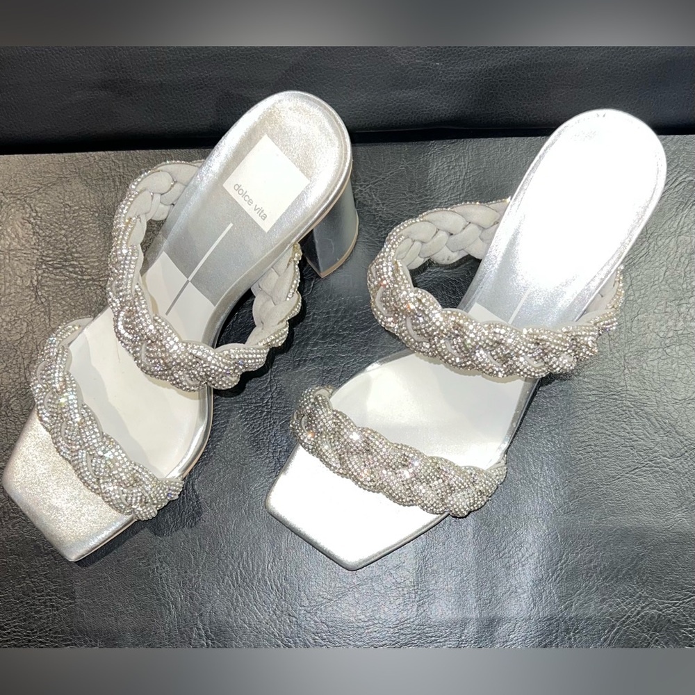 DV by Dolce Vita Silver Braided Heels